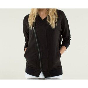 Lululemon Mula Bundle Wrap Black Asymmetrical Jacket Full Zip Moto Womens 6 or 8